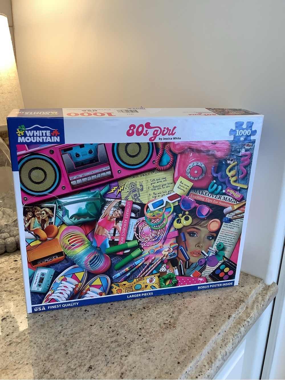 White Mountain 80s Girl 1000 Piece Puzzle